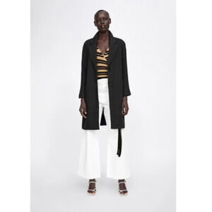 NEW Zara Linen blend Gray With Pockets Light Coat